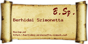 Berhidai Szimonetta névjegykártya
